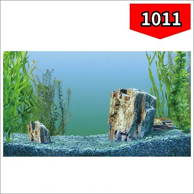 #ad 1x HD Fish Tank Background Ornament 3D Landscape Poster Sticker Aquarium Decor $12.60
