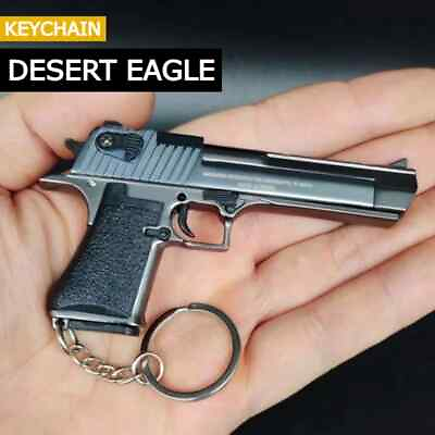 #ad Mens desert eagle gun gift keychain all metal new Moving parts $29.99