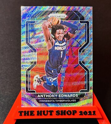 #ad Anthony Edwards 2021 22 Panini Prizm Silver Wave #37 2nd Year Timberwolves $4.99