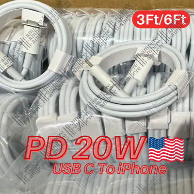 #ad Bulk Lot 20W PD USB C Fast Charger Cable Type C Cord For iPhone 14 13 12 11 8 6 $264.44