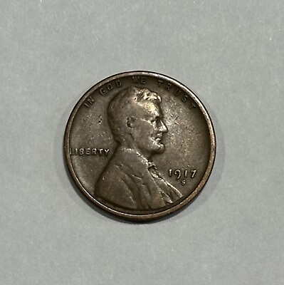 #ad 1917 S Lincoln Wheat Penny Fine $3.95