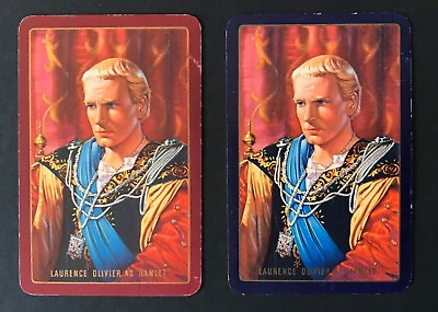 #ad LOT of 2 Vintage Swap Playing Cards with Laurence Olivier as HAMLET $4.98