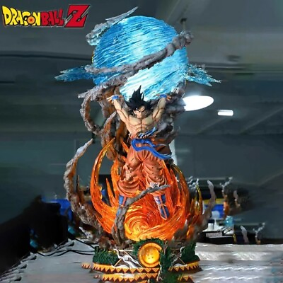 #ad 9quot; Dragon Ball Z Goku Son Gokou Statue Figure w LED Lamp Genki Dama Spirit Bomb $49.99
