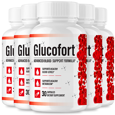 #ad 5 Pack Glucofort Blood Sugar Supplement Capsules Blood Support 300 Capsules $89.95
