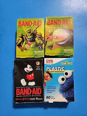 #ad 4 Boxes Of Character Kids Band aids Stocking Stuffers $17.69