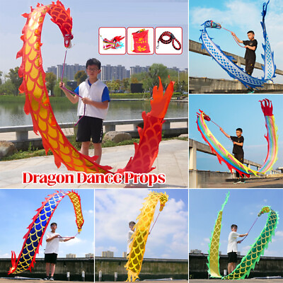 #ad 1pcs Children Chinese Dragon Dance Practising Props New Year Dance Ribbons. $37.42