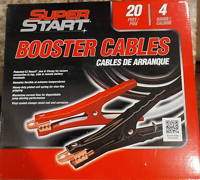 #ad NEW Super Start 4 Gauge 20 Ft Battery Booster Cables Item # 08574 FREE SHIPPING $44.49