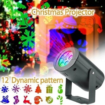 #ad LED Christmas Projector Light Laser Landscape Xmas Moving Fairy Lamp Home Decor $13.69