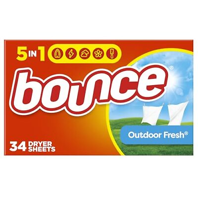 #ad Bounce Fabric Softener Dryer Sheets Outdoor Fresh Scent 34 Count $9.41