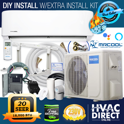 #ad MRCOOL DIY 18K BTU 20 SEER Ductless Mini Split AC Heat Pump System w Install Kit $2214.45