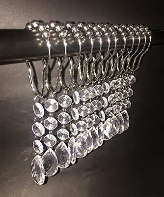 #ad Shower Curtain Hooks 304 Stainless Steel Rustproof Shower Curtain Hangers 12 ... $16.93