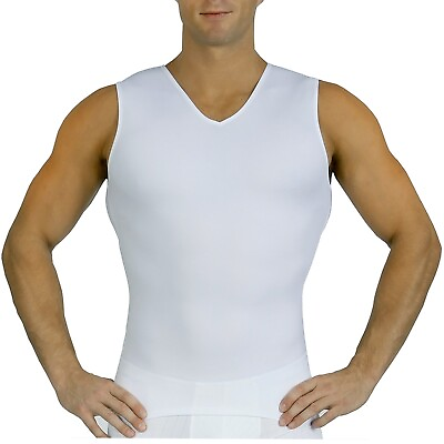 #ad Insta Slim Made in USA Medium Compression Mens Activewear Sleeveless V Neck $45.95
