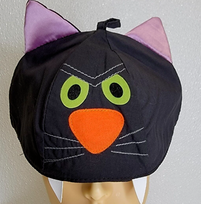 #ad Vintage American Greetings Black Cat Halloween Cap Hat Rare HTF $41.39