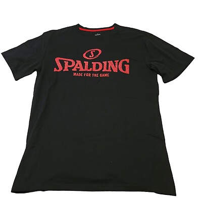 Spalding Men#x27;s T Shirt Made For The Game Short Sleeve Color Black Size Medium. $20.00
