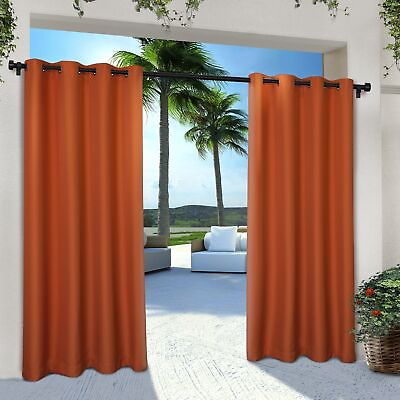 #ad Exclusive Home Indoor Outdoor 54x96quot; Grommet Curtain Panels in Orange Set of 2 $15.58