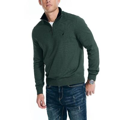 #ad Nautica Mens Knit 1 4 Zip Mock Neck Pullover Sweater Shirt BHFO 8680 $20.99