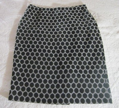 #ad Coldwater Creek Womens Skirt Size 14 Black White Dot $16.99