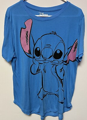 #ad Stitch Disney T Shirt Womens Blue Size 3X $14.87