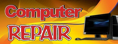 #ad 3ft x 8ft Computer Repair 13 oz Vinyl Banner Free Shipping New On Sale $57.77