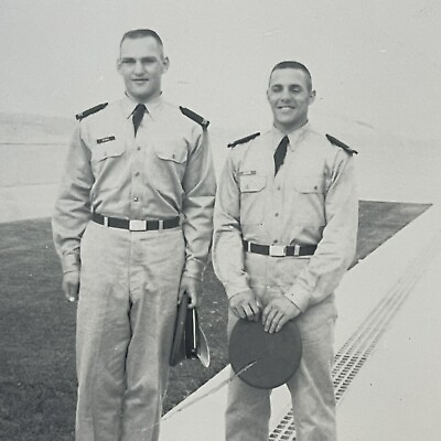 #ad Two Handsome Dapper Soldiers Military Men Snapshot Vtg Photo Gay Interest $10.19