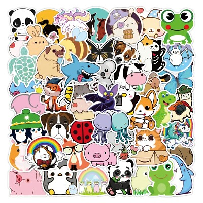 #ad 50 Pack of Stickers Variety of Cute Animals for Laptop Water Bottle Phone Case $4.99