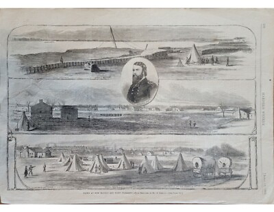 #ad General Pope New Madrid Point Pleasant 1862 Harpers Weekly Civil War Wood Block $17.99