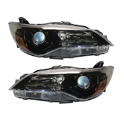 #ad Pair Black Halogen Headlights Assembly w o Bulbs For 2015 17 Toyota Camry LE SE $99.59