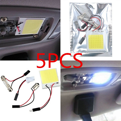 #ad 5PCS Light 48 SMD T10 4W COB Panel Lights LED Car Interior 12V Lamp Bulb Dome C $8.29