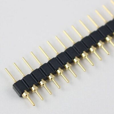 #ad 2Pcs Gold Plated 2.54mm Male 40 Pin Single Row Straight Round Pin Header Strip C $1.35
