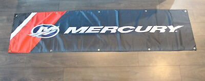 #ad Mercury Engines Banner Flag Big 2x8 feet Boat Boating Outboard Motor Marina $14.97