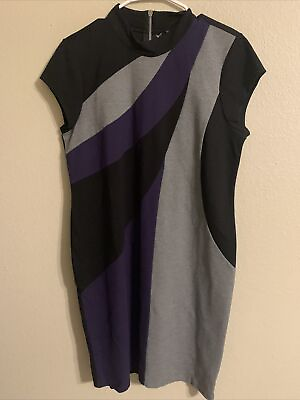 #ad Travelers by Chicos knit sheath dress size 2 or L purple black gray $20.99