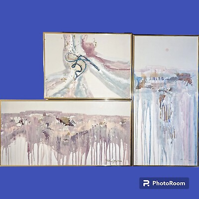 #ad ✨ 3 PATRICK MCNURNEY Abstract Art Paintings Mixed Media Signed OOAK AZ Artist $368.00