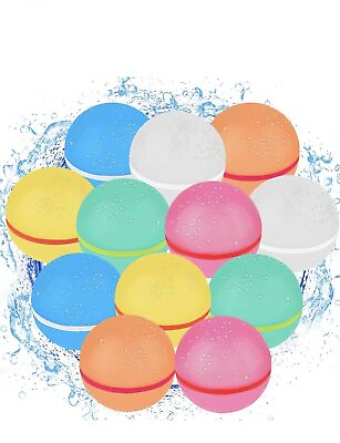 #ad 10Pack Reusable Water Balloons for Kids Refillable Quick Fill Water Splash Balls $9.99