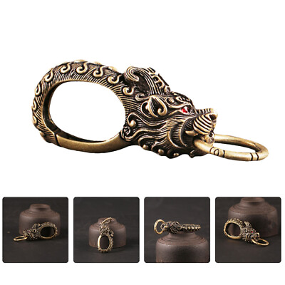 #ad Vintage Brass Key Chain Car Key Ring Bag Key Decoration Keychain $7.84