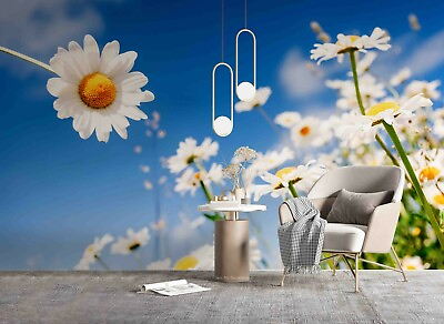 #ad 3D Sunny Daisies Field Wallpaper Wall Mural Removable Self adhesive 81 AU $349.99