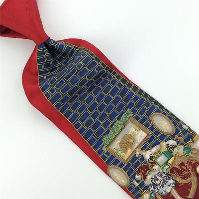 #ad GOLDEN WREATH RED BROWN SANTA Classic Christmas Silk Men Necktie tie X6 179 NWT $24.99