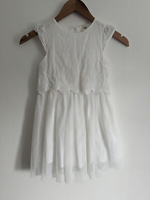 #ad Oshkosh White Dress Chiffon Size 6 12 24 Months Baptism Evening Party Wedding GBP 15.50