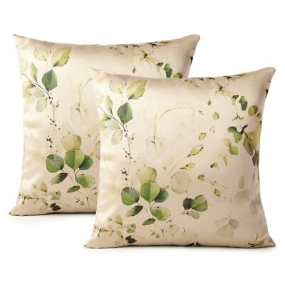 #ad Encasa Homes Decorative Cushion Cover 18quot; x 18quot; 18 x 18 inch L1 Olive Flo... $23.73