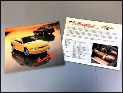 #ad 1994 Ford Mustang Original 1 page Sales Brochure Spec Card Convertible Coupe $8.76