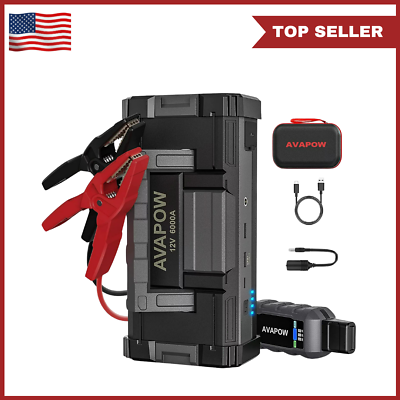 #ad 6000A Car Battery Jump Starter for All Gas or up to 12L Diesel Powerful Starter $169.95