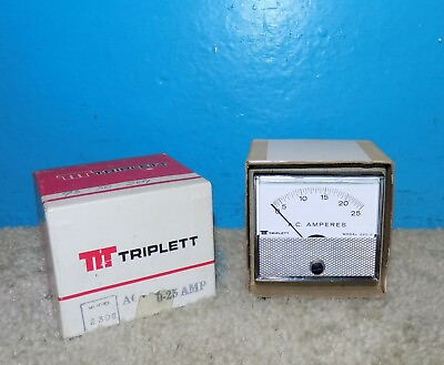 #ad NOS Triplett AC Amperes Panel Meter 0 25mA 2.75quot; x 2.5quot; Free Shipping $23.95