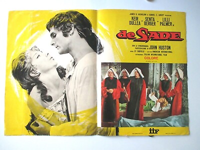 #ad VINTAGE DE SADE ITALIAN MOVIE POSTER ON CANVAS 1970 DECORATOR PC JOHN HOUSTON $20.00