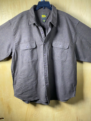 #ad Work N Sport Mens Casual Work Shirt Blue Heathered Long Sleeve Flap Pockets 4XL $10.79