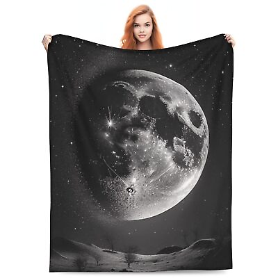 #ad Moon Blanket for Adults Kids Moon Blanket Gifts 60quot; x 50quot; Flannel Full Moon S... $44.79