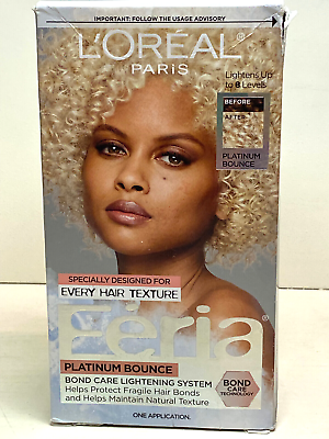 #ad L#x27;Oreal Paris Feria Hair Dye Color Platinum Bounce Care Lightens Up To 8 Levels $15.00