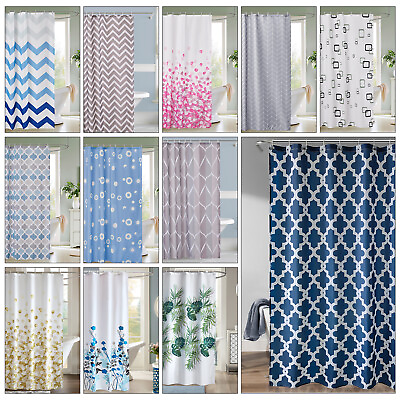 #ad Waterproof Polyester Fabric Bathroom Shower Curtain amp; Anneau Hooks 180cm 200cm $15.89