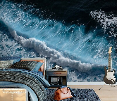 #ad 3D Ocean Waves S1506 Wallpaper Mural Self adhesive Removable Sticker Kids Pa $12.99