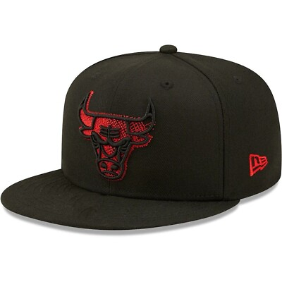 #ad Chicago Bulls Snapback Hat Adjustable Fit Cap Black Red $19.99
