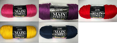 #ad Main Street Shiny amp; Soft Worsted 200g Easy Care Yarn Solids Color Choice $8.50