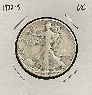 #ad 1927 S Walking Liberty Half Dollar VG Very Good 90% Silver $25.95